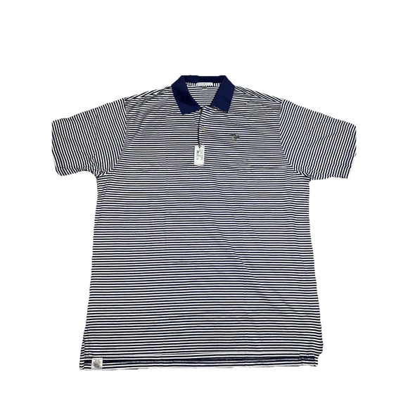 NWT Peter Millar The Creek Club Golf Polo Size XXL Striped Blue White - Picture 1 of 6